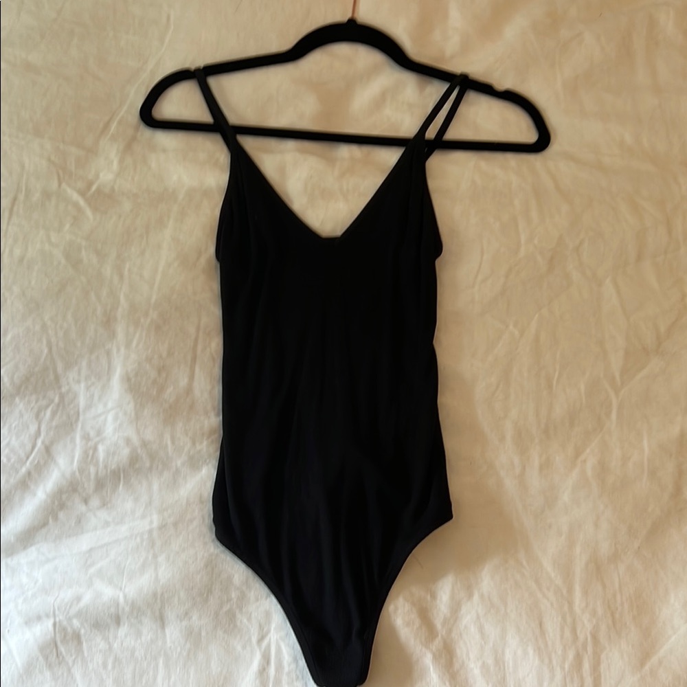 Talula Black Bodysuit Streamlined V-Neck